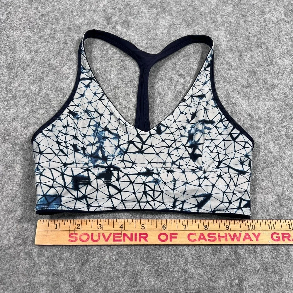 Lululemon‎ Reversible Naval Blue Star Crushed Silver Fox Retreat Bra Women's 2